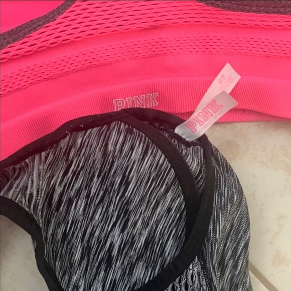 Bundle of 2 Small PINK sports bras 1 pink/1 grey - Picture 2 of 3